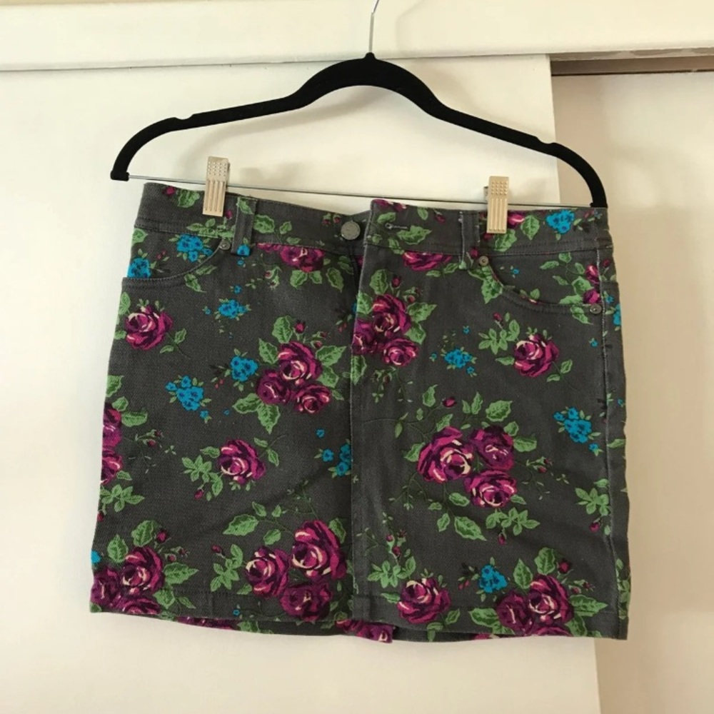 Floral Jean Skirt